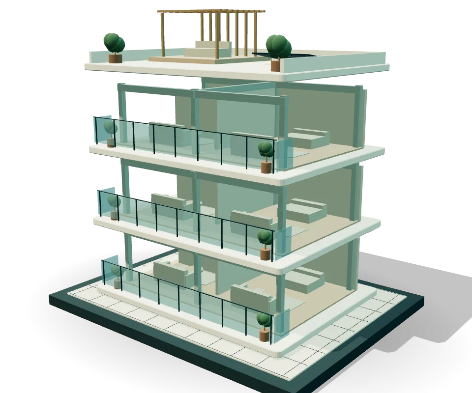 Edificio ilustrativo para el recorrido de inspección